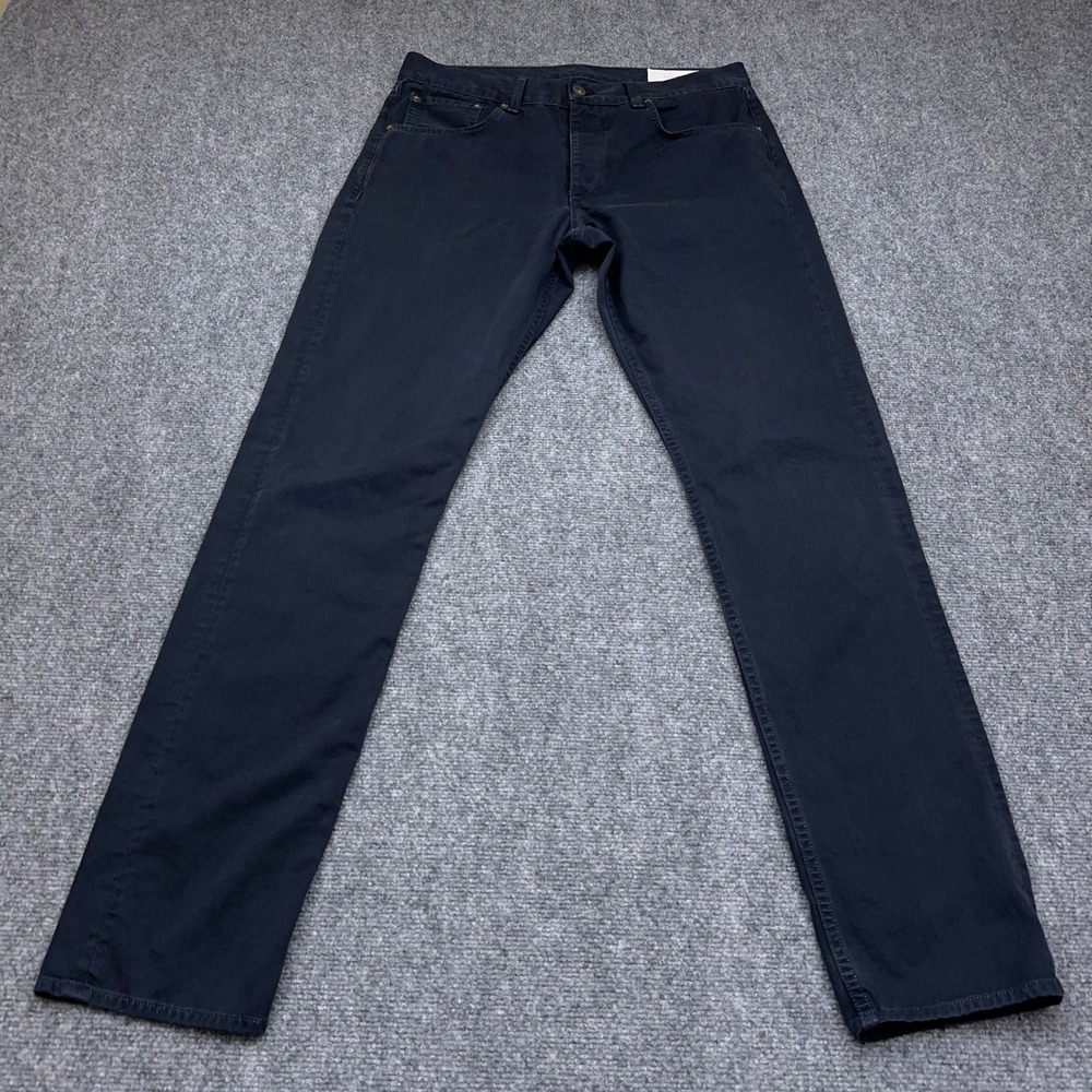 rag & bone Fit 2 Slim Pant Men's 33x33 Navy Button Fly Made in USA 100% Cotton